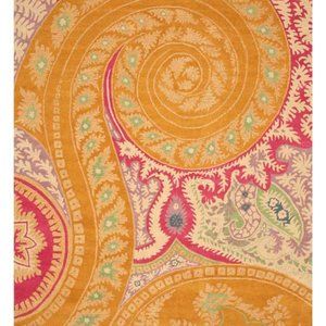 Orange Hand-Tufted Wool Transitional Paisley Rug, 4' x 6'